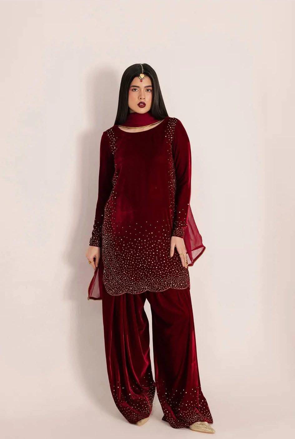 Velvet Farshi Shalwar Set