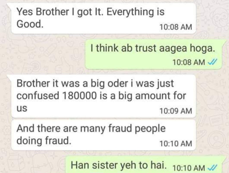 Customer review screenshot