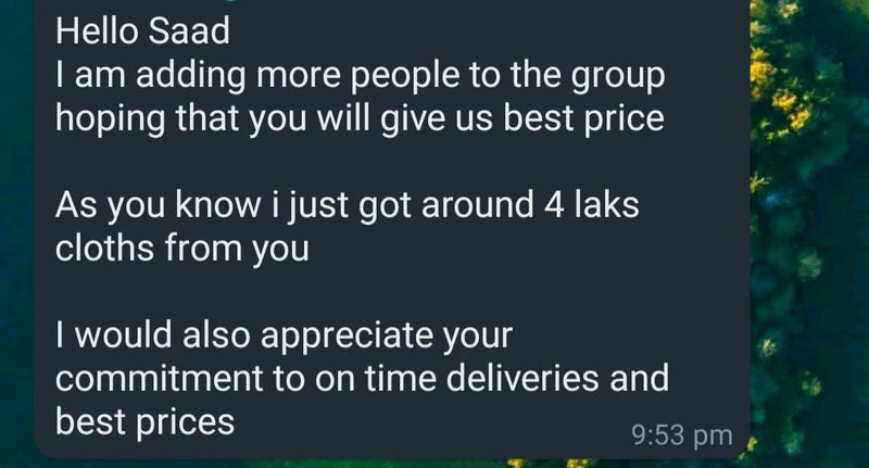 Customer review screenshot